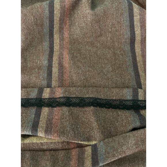 Vintage Wool Blend Skirt Size 6 Brown Striped Tweed Academia Preppy 60s - Picture 6 of 7